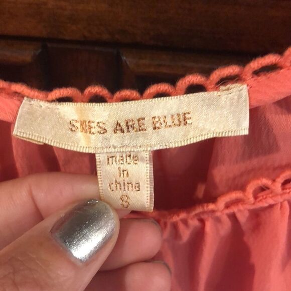 Skies Are Blue salmon off the shoulder top - Picture 6 of 11